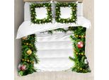 Abakuhaus Copripiumino Natalizio, Corona Invernale, Antiacaro, Adatto A Chi Soffre Di Allergie, Con Federe, 155 Cm X 220 Cm - 80 X 80 Cm, Multicolore