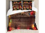 Abakuhaus Copripiumino Natalizio, Paesaggio, Antiacaro, Adatto A Chi Soffre Di Allergie, Con Federe, 155 Cm X 220 Cm - 80 X 80 Cm, Multicolore