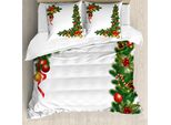 Abakuhaus Copripiumino Natalizio, Oggetti Ad Albero, Antiacaro, Adatto A Chi Soffre Di Allergie, Con Federe, 200 Cm X 200 Cm - 80 X 80 Cm, Multicolore