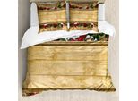 Abakuhaus Copripiumino Natalizio, Vintage Noel Gruß, Antiacaro, Adatto A Chi Soffre Di Allergie, Con Federe, 155 Cm X 220 Cm - 80 X 80 Cm, Multicolore