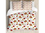 Abakuhaus Copripiumino Natalizio, Decorato Con Campanelle Natalizie, Antiacaro, Adatto A Chi Soffre Di Allergie, Con Federe, 200 Cm X 200 Cm - 80 X 80 Cm, Multicolore