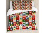 Abakuhaus Copripiumino Natalizio, Santa Surprise Boxes, Antiacaro E Anallergico, Con Federe, 155 Cm X 220 Cm - 80 X 80 Cm, Multicolore