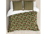 Abakuhaus Copripiumino Natalizio, Palline Holly Alt, Antiacaro, Adatto A Chi Soffre Di Allergie, Con Federe, 155 Cm X 220 Cm - 80 X 80 Cm, Rosso, Verde, Grigio