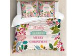 Abakuhaus Copripiumino Natalizio, Fiori Ed Erbe Aromatiche, Antiacaro, Adatto A Chi Soffre Di Allergie, Con Federe, 155 Cm X 220 Cm - 80 X 80 Cm, Multicolore