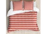 Abakuhaus Copripiumino Natalizio, Stile Scandinavo, Antiacaro, Adatto A Chi Soffre Di Allergie, Con Federe, 200 Cm X 200 Cm - 80 X 80 Cm, Rosso E Bianco