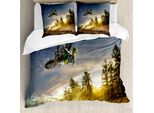 Abakuhaus Copripiumino Per Camera Teenager, Extreme Sports Exotic, Antiacaro, Adatto A Chi Soffre Di Allergie, Con Federe, 155 Cm X 220 Cm - 80 X 80 Cm, Multicolore