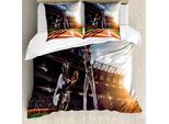 Abakuhaus Copripiumino Per Camera Teenager, Gioco Di Baseball, Antiacaro, Adatto A Chi Soffre Di Allergie, Con Federe, 155 Cm X 220 Cm - 80 X 80 Cm, Multicolore