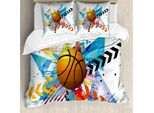 Abakuhaus Copripiumino Per Camera Teenager, Ball Zigzag Geometric, Antiacaro E Anallergico, Con Federe, 155 Cm X 220 Cm - 80 X 80 Cm, Multicolore