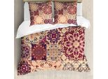 Abakuhaus Copripiumino Vintage, Arte Marocchina Antica, Antiacaro, Adatto A Chi Soffre Di Allergie, Con Federe, 200 Cm X 200 Cm - 80 X 80 Cm, Rose Essiccate Color Avorio