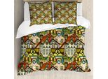 Copripiumino Abakuhaus Retro, Città Vecchia Colorata, Antiacaro, Adatto A Chi Soffre Di Allergie, Con Federe, 155 Cm X 220 Cm - 80 X 80 Cm, Multicolore