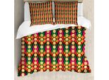 Copripiumino Abakuhaus Retro, Pop Art Geometrico Pastello, Antiacaro Adatto A Chi Soffre Di Allergie Con Federe, 155 Cm X 220 Cm - 80 X 80 Cm, Multicolore