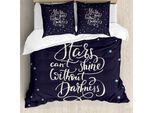 Abakuhaus Set Copripiumino Ispiratore Per Letti Matrimoniali, Citazione Night Sky, Antiacaro, Adatto A Chi Soffre Di Allergie, Con Federe, Viola Scuro E Beige
