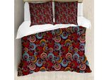 Abakuhaus Copripiumino Astratto, Forme Circolari A Spirale, Antiacaro, Adatto A Chi Soffre Di Allergie, Con Federe, 200 Cm X 200 Cm - 80 X 80 Cm, Multicolore