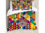 Abakuhaus Copripiumino Colorato, Triangoli Moderni, Antiacaro, Adatto A Chi Soffre Di Allergie, Con Federe, 200 Cm X 200 Cm - 80 X 80 Cm, Multicolore