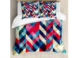 Abakuhaus Copripiumino Angolare, Linee Parallele Verso Il Basso, Antiacaro, Adatto A Chi Soffre Di Allergie, Con Federe, 155 Cm X 220 Cm - 80 X 80 Cm, Multicolore