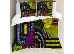 Abakuhaus Copripiumino Astratto, Grunge TrüBe Trippy, Antiacaro, Adatto A Chi Soffre Di Allergie, Con Federe, 200 Cm X 200 Cm - 80 X 80 Cm, Multicolore