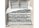 Abakuhaus Copripiumino Tribale, Primitive Aztec, Antiacaro, Adatto A Chi Soffre Di Allergie, Con Federe, 200 Cm X 200 Cm - 80 X 80 Cm, Grigio Antracite Bianco