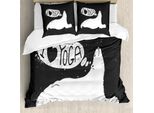 Abakuhaus Copripiumino Yoga, Orso Polare Grunge, Antiacaro Adatto A Chi Soffre Di Allergie Con Federe, 200 Cm X 200 Cm - 80 X 80 Cm, Grigio Antracite Bianco