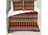 Abakuhaus Copripiumino Primitive, Bordi Aztechi, Antiacaro, Adatto A Chi Soffre Di Allergie, Con Federe, 200 Cm X 200 Cm - 80 X 80 Cm, Multicolore