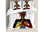 Copripiumino Abakuhaus Yoga, Art-Frau, Antiacaro, Adatto A Chi Soffre Di Allergie, Con Federe, 155 Cm X 220 Cm - 80 X 80 Cm, Multicolore