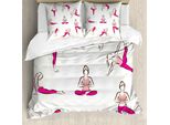 Abakuhaus Copripiumino Yoga, Pilates Esercizio Salute, Antiacaro Adatto A Chi Soffre Di Allergie Con Federe, 155 Cm X 220 Cm - 80 X 80 Cm, Coral Pink Coconut
