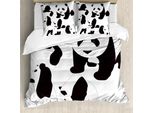 Abakuhaus Copripiumino Zoo, Cuccioli Di Panda, Antiacaro, Adatto A Chi Soffre Di Allergie, Con Federe, 155 Cm X 220 Cm - 80 X 80 Cm, Grigio Antracite Bianco