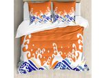 Abakuhaus Copripiumino Giapponese, Vibrant Spindrift, Antiacaro, Adatto A Chi Soffre Di Allergie, Con Federe, 155 Cm X 220 Cm - 80 X 80 Cm, Multicolore