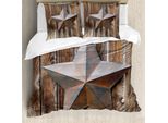 Abakuhaus Copripiumino Primitive Land, Stella Vintage, Antiacaro, Adatto A Chi Soffre Di Allergie, Con Federe, 200 Cm X 200 Cm - 80 X 80 Cm, Marrone