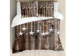 Abakuhaus Copripiumino Primitive Land, Grigio Con Stelle, Antiacaro, Adatto A Chi Soffre Di Allergie, Con Federe, 155 Cm X 220 Cm - 80 X 80 Cm, Marrone-Grigio