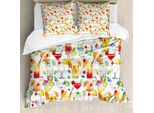 Abakuhaus Tiki Bar Copripiumino, Tropic Cocktails, Antiacaro, Adatto A Chi Soffre Di Allergie, Con Federe, 200 Cm X 200 Cm - 80 X 80 Cm, Multicolore