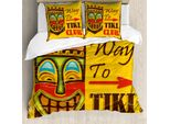 Abakuhaus Tiki Bar Copripiumino, Way To Tiki-Club, Antiacaro, Adatto A Chi Soffre Di Allergie, Con Federe, 200 Cm X 200 Cm - 80 X 80 Cm, Multicolore