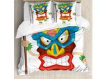 Abakuhaus Tiki Bar Copripiumino, Costume Tradizionale, Antiacaro, Adatto A Chi Soffre Di Allergie, Con Federe, 200 Cm X 200 Cm - 80 X 80 Cm, Multicolore