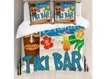 Abakuhaus Tiki Bar Copripiumino, Motivo Vendemmia, Antiacaro, Adatto A Chi Soffre Di Allergie, Con Federe, 200 Cm X 200 Cm - 80 X 80 Cm, Multicolore