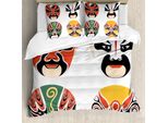 Abakuhaus Copripiumino Kabuki, Costumi Teatrali, Antiacaro, Adatto A Chi Soffre Di Allergie, Con Federe, 200 Cm X 200 Cm - 80 X 80 Cm, Multicolore