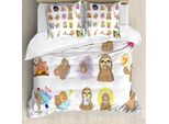 Abakuhaus Copripiumino Faultier, Personaggi In Stile Manga, Antiacaro, Adatto A Chi Soffre Di Allergie, Con Federe, 155 Cm X 220 Cm - 80 X 80 Cm, Multicolore