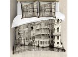 Abakuhaus Venezia Set Copripiumino Per Letti Matrimoniali, Foto Vintage Di Venezia, Antiacaro, Adatto A Chi Soffre Di Allergie, Con Federe, Grigio Bianco