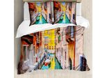 Abakuhaus Venezia Copripiumino, Vibrant Canal Gondole, Antiacaro Adatto A Chi Soffre Di Allergie Con Federe, 155 Cm X 220 Cm - 80 X 80 Cm, Multicolore