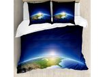 Abakuhaus Copripiumino, Alba Nord America, Antiacaro Adatto A Chi Soffre Di Allergie Con Federe, 200 Cm X 200 Cm - 80 X 80 Cm, Blu Blu Scuro Verde