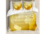 Abakuhaus Copripiumino Terra, Vivid Terra Sphere, Antiacaro, Adatto A Chi Soffre Di Allergie, Con Federe, 200 Cm X 200 Cm - 80 X 80 Cm, Giallo Beige