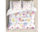 Abakuhaus Copripiumino Pastello, Gocce Acquerellate, Antiacaro, Adatto A Chi Soffre Di Allergie, Con Federe, 200 Cm X 200 Cm - 80 X 80 Cm, Multicolore