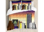 Abakuhaus Detroit Copripiumino, Stile Retrò Metropolis, Antiacaro, Adatto A Chi Soffre Di Allergie, Con Federe, 155 Cm X 220 Cm - 80 X 80 Cm, Multicolore