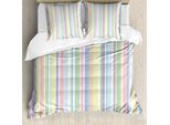 Abakuhaus Copripiumino Pastello, Motivo Classico A Righe, Antiacaro, Adatto A Chi Soffre Di Allergie, Con Federe, 200 Cm X 200 Cm - 80 X 80 Cm, Multicolore