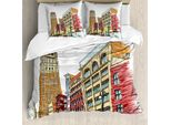 Abakuhaus Detroit Copripiumino, Woodward Avenue City, Antiacaro, Adatto A Chi Soffre Di Allergie, Con Federe, 155 Cm X 220 Cm - 80 X 80 Cm, Multicolore