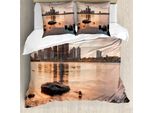 Abakuhaus Detroit Copripiumino, Idyllische Sunset View, Antiacaro, Adatto A Chi Soffre Di Allergie, Con Federe, 155 Cm X 220 Cm - 80 X 80 Cm, Corallo Marrone Scuro