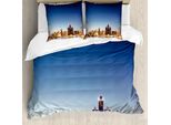 Abakuhaus Detroit Copripiumino, Serene Waterfront, Antiacaro, Adatto A Chi Soffre Di Allergie, Con Federe, 155 Cm X 220 Cm - 80 X 80 Cm, Multicolore