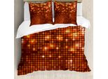 Abakuhaus Copripiumino Astratto, Mosaico Vivid Dots, Antiacaro, Adatto A Chi Soffre Di Allergie, Con Federe, 155 Cm X 220 Cm - 80 X 80 Cm, Arancione Scuro Arancione