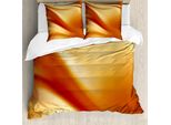 Abakuhaus Copripiumino Arancione E Giallo, Curve Ondulate Colorate, Antiacaro, Adatto A Chi Soffre Di Allergie, Con Federe, 200 Cm X 200 Cm - 80 X 80 Cm, Arancione Giallo