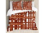 Abakuhaus Copripiumino Industriale, Cuciture Incrociate, Antiacaro, Adatto A Chi Soffre Di Allergie, Con Federe, 200 Cm X 200 Cm - 80 X 80 Cm, Color Umbra E Bianco