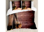 Abakuhaus Copripiumino, Design Rustic Weinbau, Antiacaro, Adatto A Chi Soffre Di Allergie, Con Federe, 200 Cm X 200 Cm - 80 X 80 Cm, Marrone, Verde, Marrone Chiaro