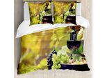 Abakuhaus Copripiumino Wein, Agricoltura Bevande, Antiacaro Adatto A Chi Soffre Di Allergie Con Federe, 200 Cm X 200 Cm - 80 X 80 Cm, Verde Chiaro, Nero, Marrone